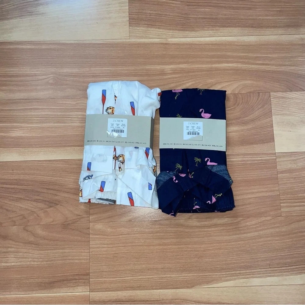 J. Crew Bundle of 2 NWT Dogs/Flamingos Boxer Shorts Underwear Size XS